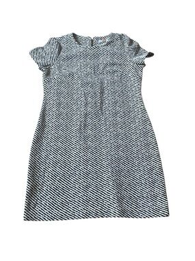 Calvin Klein Black & White Textured Striped Sheath Dress - Size 10